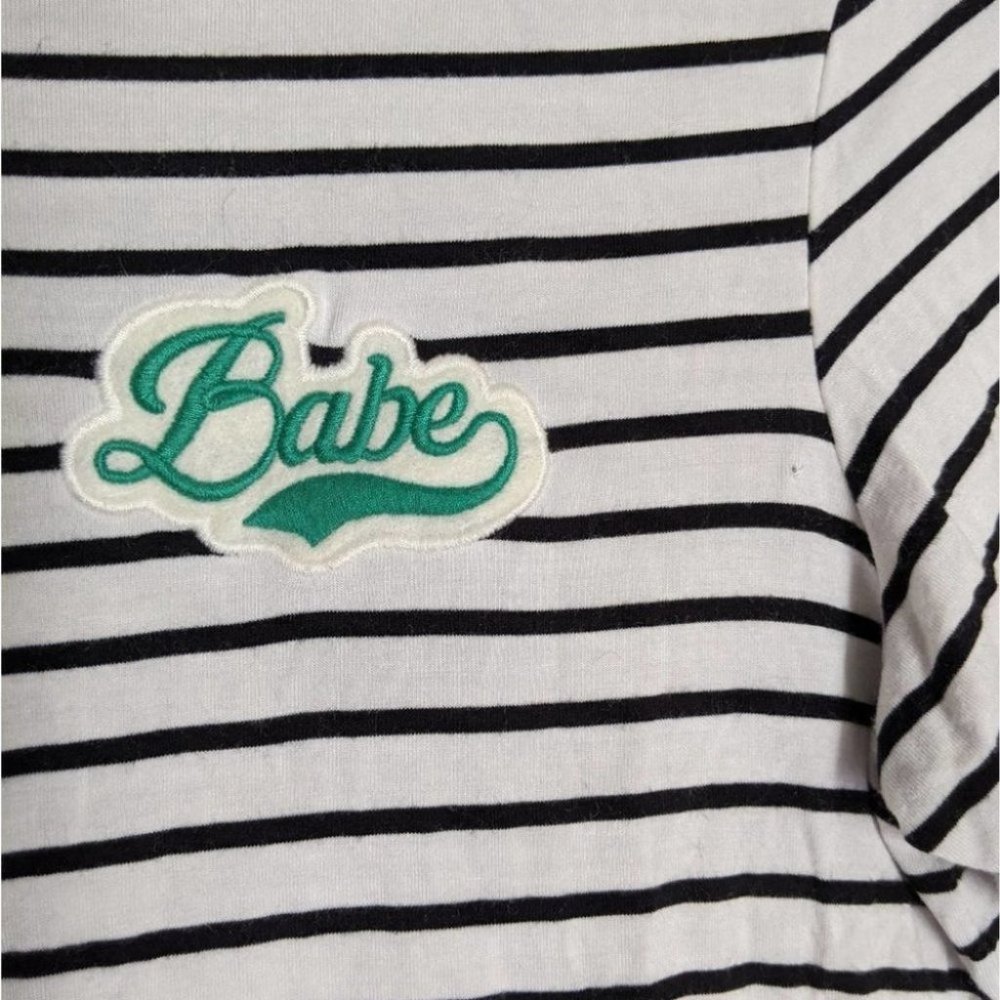 3/$30 AEO Soft & Sexy Striped "Babe" Patch Top S - Picture 3 of 5